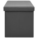 Banc banquette de rangement pliable 110 x 38 x 38 cm pvc gris 02_0010991