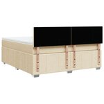 vidaXL Sommier à lattes de lit avec matelas Crème 180x200 cm Tissu