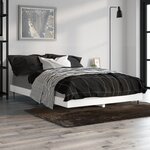 vidaXL Cadre de lit sans matelas blanc 120x190 cm bois d'ingénierie