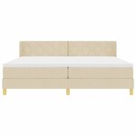 vidaXL Lit à ressorts avec matelas Crème 200 x 200 cm Polyester