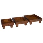 vidaXL Support de Plante 3 Pièces Marron Bois d'Acajou