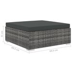 Vidaxl salon de jardin 8 pièces avec coussins résine tressée gris