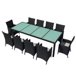 vidaXL Ensemble à manger d'extérieur 11 Pièces coussins résine tressée