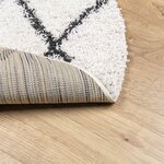 vidaXL Tapis shaggy à poils longs moderne crème et noir Ø 160 cm