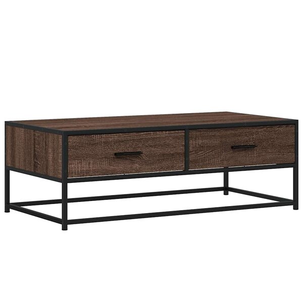 vidaXL Table basse chêne marron 100x50x35cm bois d'ingénierie et métal