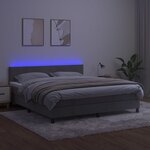 vidaXL Sommier à lattes de lit avec matelas LED Gris clair 160x200 cm