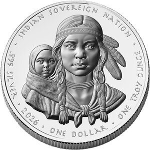 Pièce de monnaie en Argent 1 Dollar g 31.1 (1 oz) Millésime 2026 Native American Silver Dollars SACAGAWEA