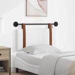 vidaXL Tête de lit suspendue Avec lumière LED Blanc PU antique