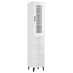 Vidaxl buffet haut blanc brillant 34 5x34x180 cm bois d'ingénierie