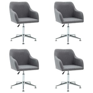 vidaXL Chaises pivotantes à manger lot de 4 gris clair tissu