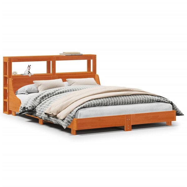vidaXL Cadre de lit sans matelas cire marron 120x190cm bois pin massif