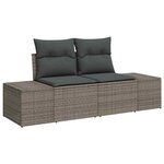 vidaXL Ensemble de canapé de jardin avec coussin 9 Pièces Gris Poly rotin