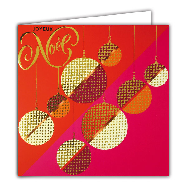 Carte Joyeux Noël avec Enveloppe Blanche 15x15cm