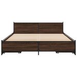 vidaXL Cadre de lit avec tiroirs sans matelas chêne marron 150x200 cm
