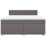 vidaXL Sommier à lattes de lit avec matelas Gris 180x200 cm Similicuir