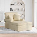 vidaXL Chaise lounge avec jupe Crème 91 x 157 x 91 cm tissu