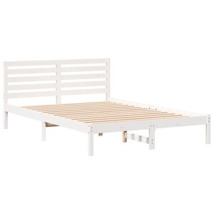 vidaXL Cadre de lit Blanc 140 x 210 cm Bois massif en pin