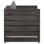 vidaXL Salon de jardin 2 Pièces avec coussins Bois imprégné de gris
