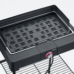 SEVERIN PG8563 Barbecue sur pieds électrique - 2200W - Gril en fonte d'aluminium - Bac a eau réducteur de fumée et d'odeurs - Noir