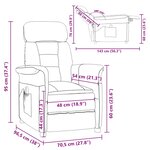 vidaXL Chaise de massage Crème 70.5 x 96.5 x 95 cm Tissu et métal