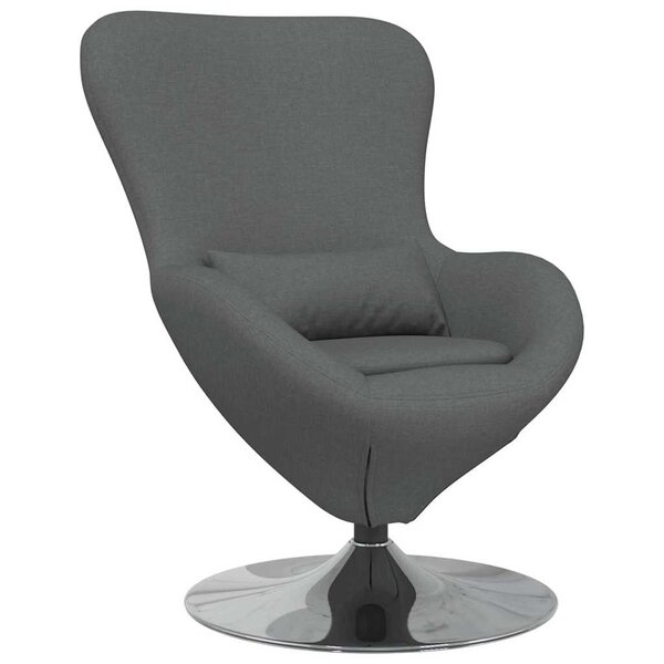 vidaXL Fauteuil œuf Gris foncé tissu