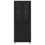 vidaXL Haut Armoire 2 Pièces Chêne noir Bois Aggloméré et Verre