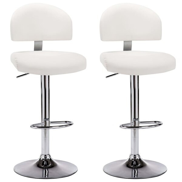 vidaXL Tabourets de bar lot de 2 blanc similicuir