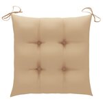 vidaXL Chaises de jardin et coussins beige lot de 4 Bois teck massif