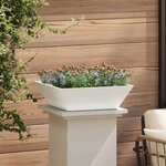 vidaXL Jardinière en acier blanche de 50x50x15 cm