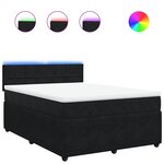 vidaXL Sommier à lattes de lit et matelas Noir 160x200 cm Velours