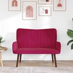 vidaXL Sofa 2 places Bordeaux 115 x 61 x 87 cm Velours