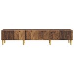 vidaXL Meuble TV 147 x 34 5 x 30 cm Bois ancien Bois d'ingénierie