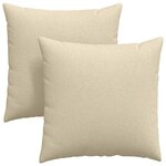 vidaXL Coussins de canapé 2 pc tissu Crème 80 x 80 cm