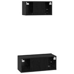 vidaXL Ensemble meuble TV 2 Pièces Chêne noir 80 x 30 x 30 cm