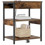 vidaXL Cabinet de chevet 2 Pièces Chêne fumé 41 x 31 x 51 cm