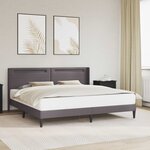 vidaXL Cadre de lit avec bandes LED Gris 180 x 200 cm Simili cuir