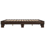 vidaXL Cadre de lit chêne marron 180x200 cm bois d'ingénierie et métal