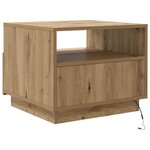 vidaXL Table basse avec lumières LED chêne artisanal 50x49x40 cm