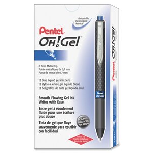 Stylo roller à encre gel 'OH! Gel' bleu tracé de 0 35 mm x 12 PENTEL
