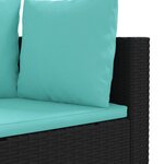 vidaXL Salon de jardin 4 Pièces avec coussins noir résine tressée