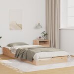 vidaXL Cadre de lit surélevé Marron 80 x 220 cm Bois massif en pin