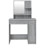 vidaXL Coiffeuse avec miroir Sonoma gris 86 5x35x136 cm