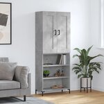 vidaXL Buffet haut Gris béton 69 5x34x180 cm Bois d'ingénierie