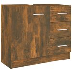 vidaXL Armoire de lavabo Chêne fumé 63x30x54 cm Bois d'ingénierie