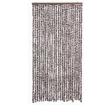 vidaXL Rideau anti-mouches marron et blanc 100x230 cm chenille