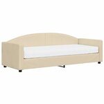 vidaXL Lit de jour avec matelas crème 80x200 cm tissu