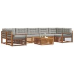 vidaXL Ensemble de canapés d'extérieur 8 Pièces Gris Naturel et Clair