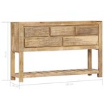 vidaXL Buffet 120 x 30 x 75 cm Bois de manguier massif