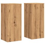 vidaXL Supports pour plantes 2 Pièces chêne artisanal bois d'ingénierie