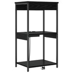 vidaXL Table de nuit avec station de chargement Chêne noir